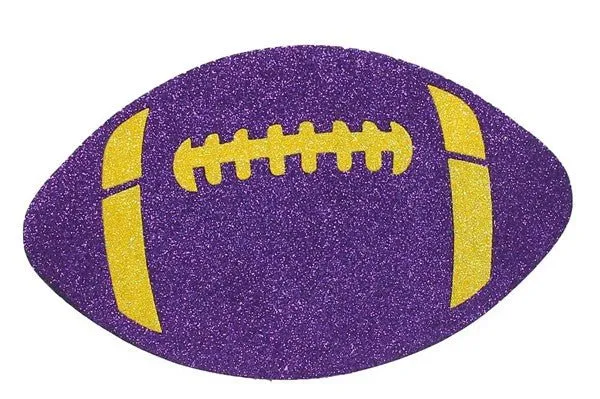 12"L x 7.25"W Glitter Football: Purple, Yellow - MD0272E4