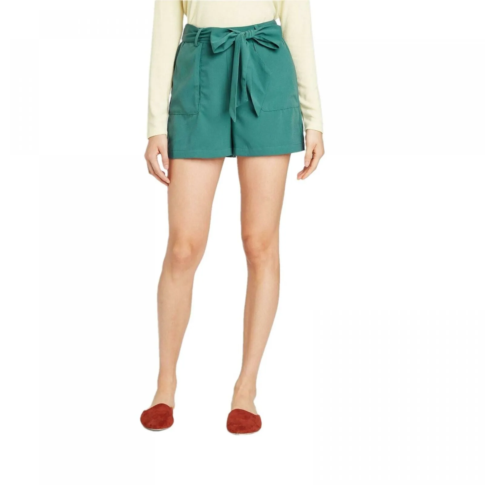 A New Day Women's Elastic Back Tie Waist Dress Shorts