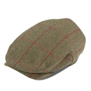 ALAN PAINE Combrook Mens Extended Peak Tweed Flat Cap - Sage