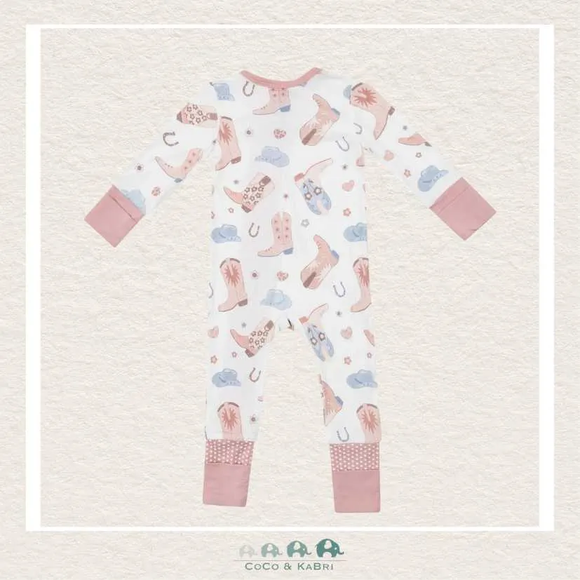 Angel Dear Cowboy Boots Pink - 2 Way Zipper Romper