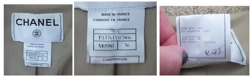 Authentic Chanel Tan Boucle Jacket w Suede Detail