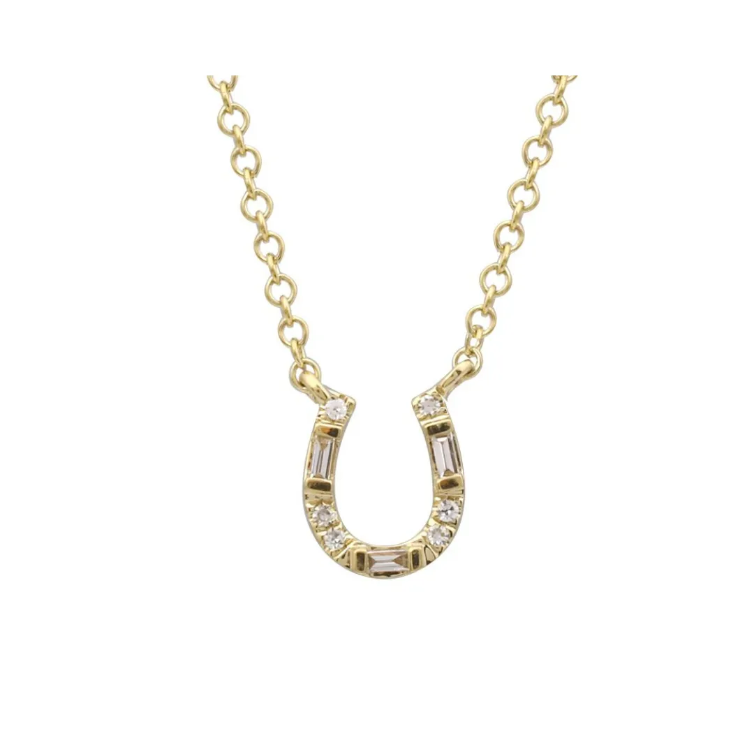 BAGUETTE DIAMOND HORSESHOE NECKLACE