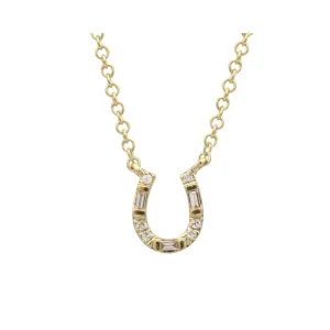 BAGUETTE DIAMOND HORSESHOE NECKLACE