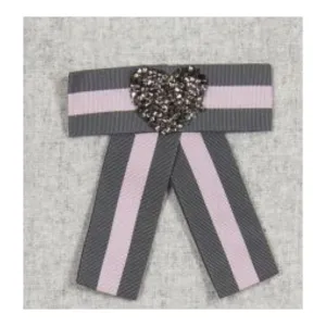 Balloon Chic Grey & Pink Girls Wool Diamonte Stud Embellished Dress