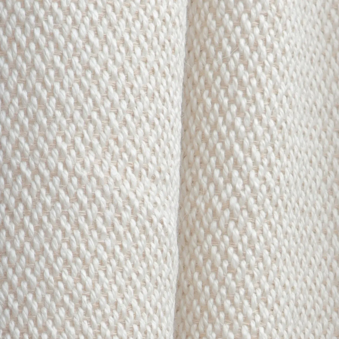 Beige Wool Throw Blanket