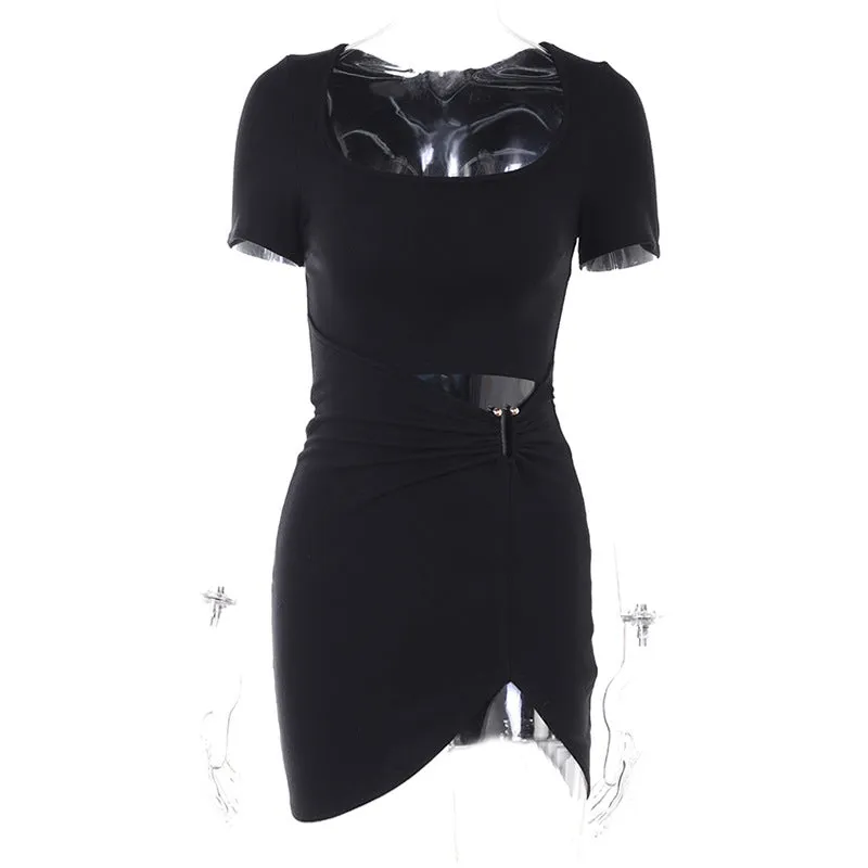 Black Cut Out Mini Bodycon Dress