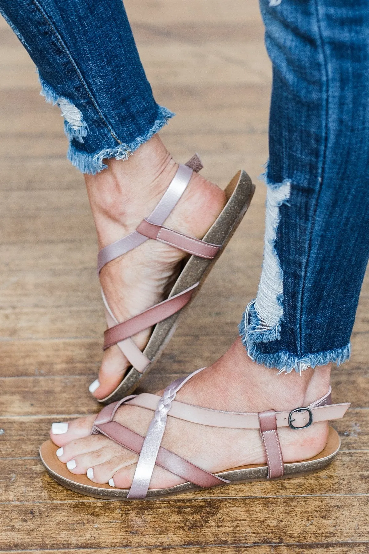 Blowfish Granola-B Sandals- Mauve & Blush