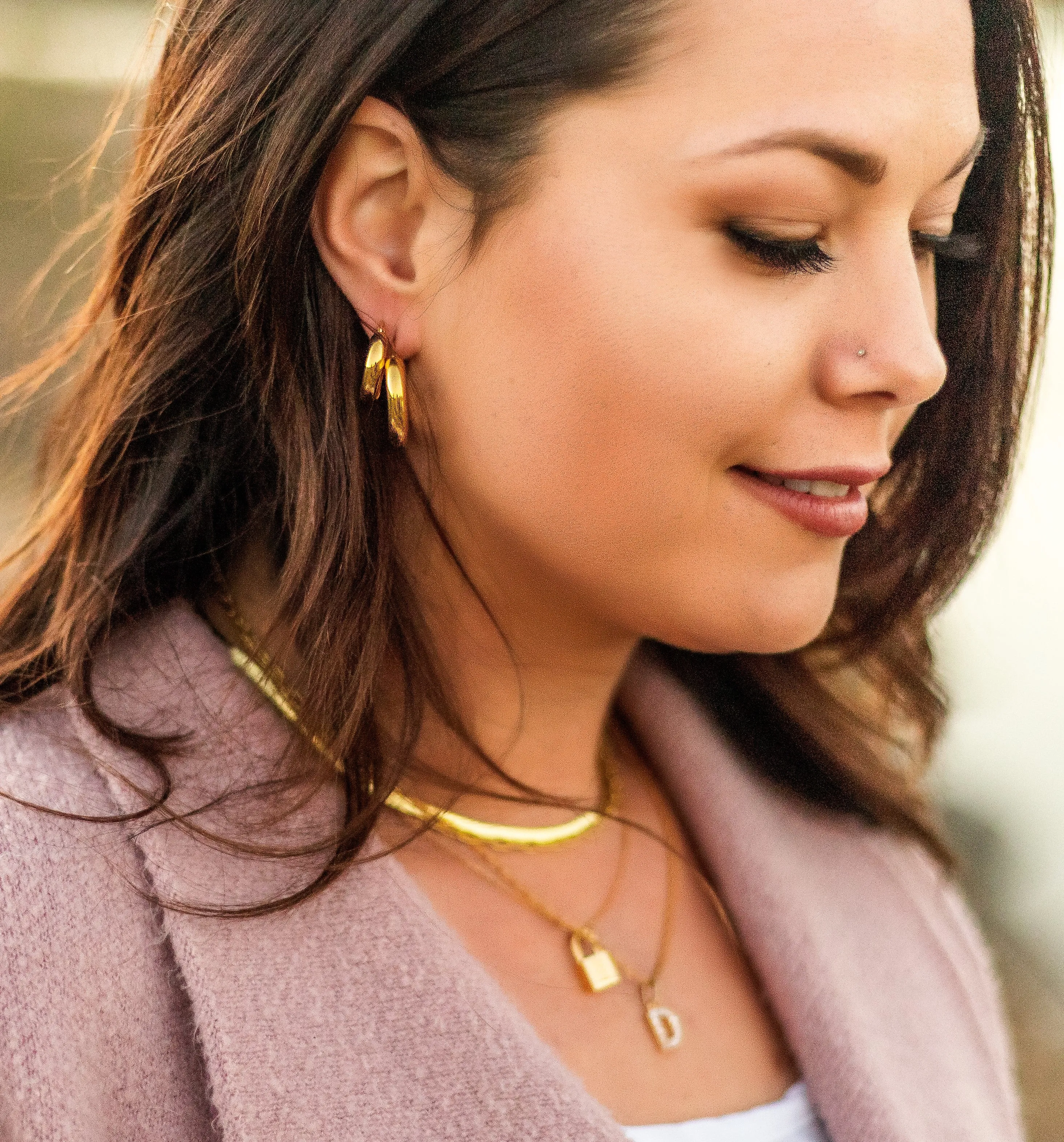 Bold Herringbone Chain Necklace