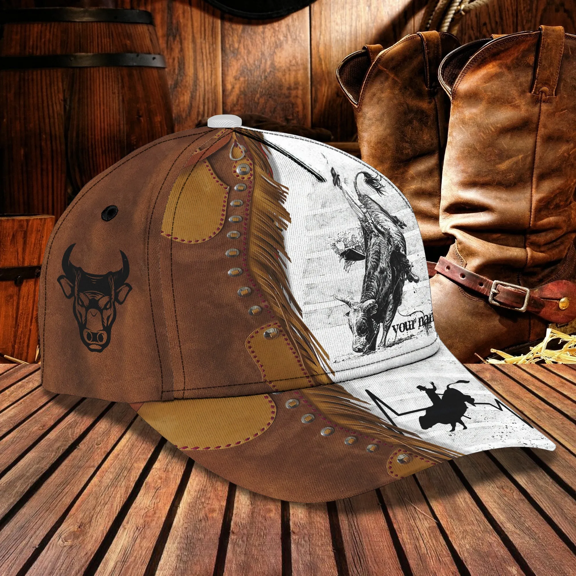 Bull Riding - Personalized Name Cap 17 - Nvc97