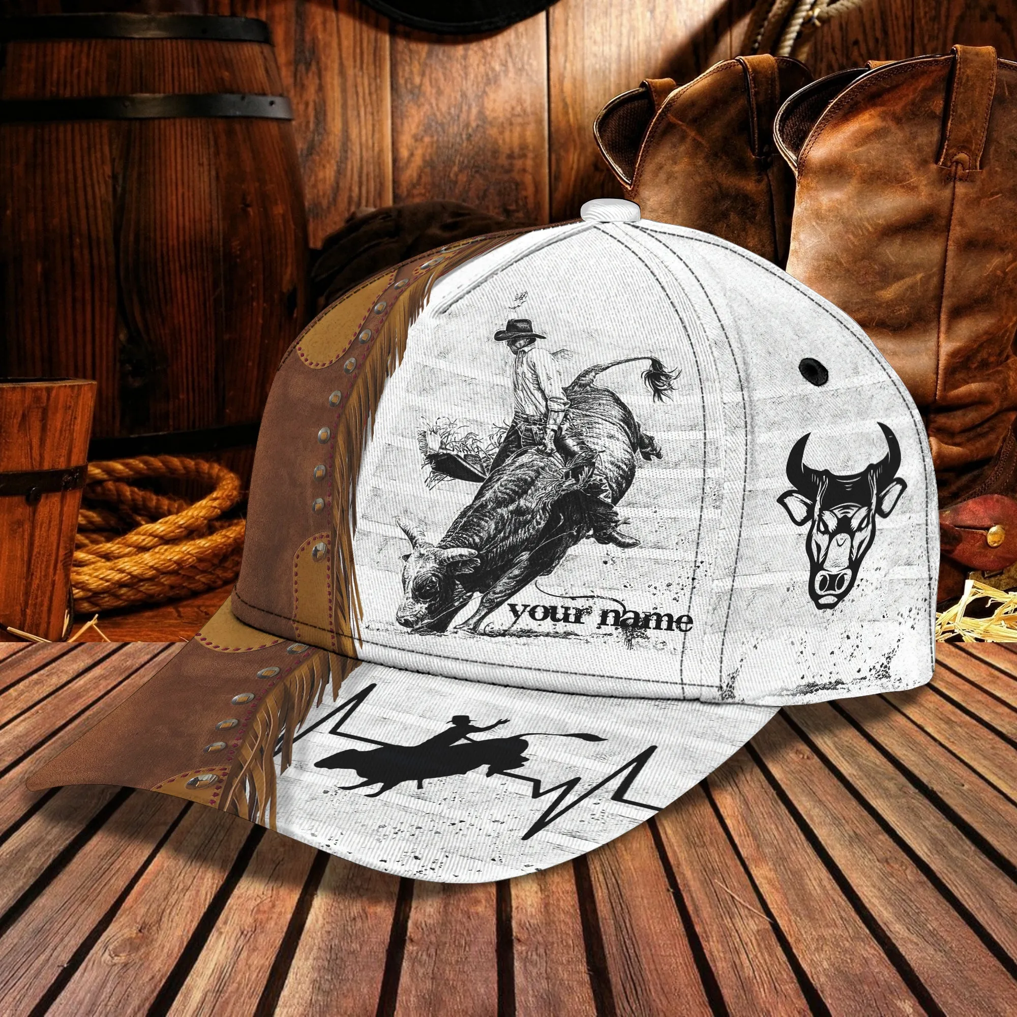 Bull Riding - Personalized Name Cap 17 - Nvc97
