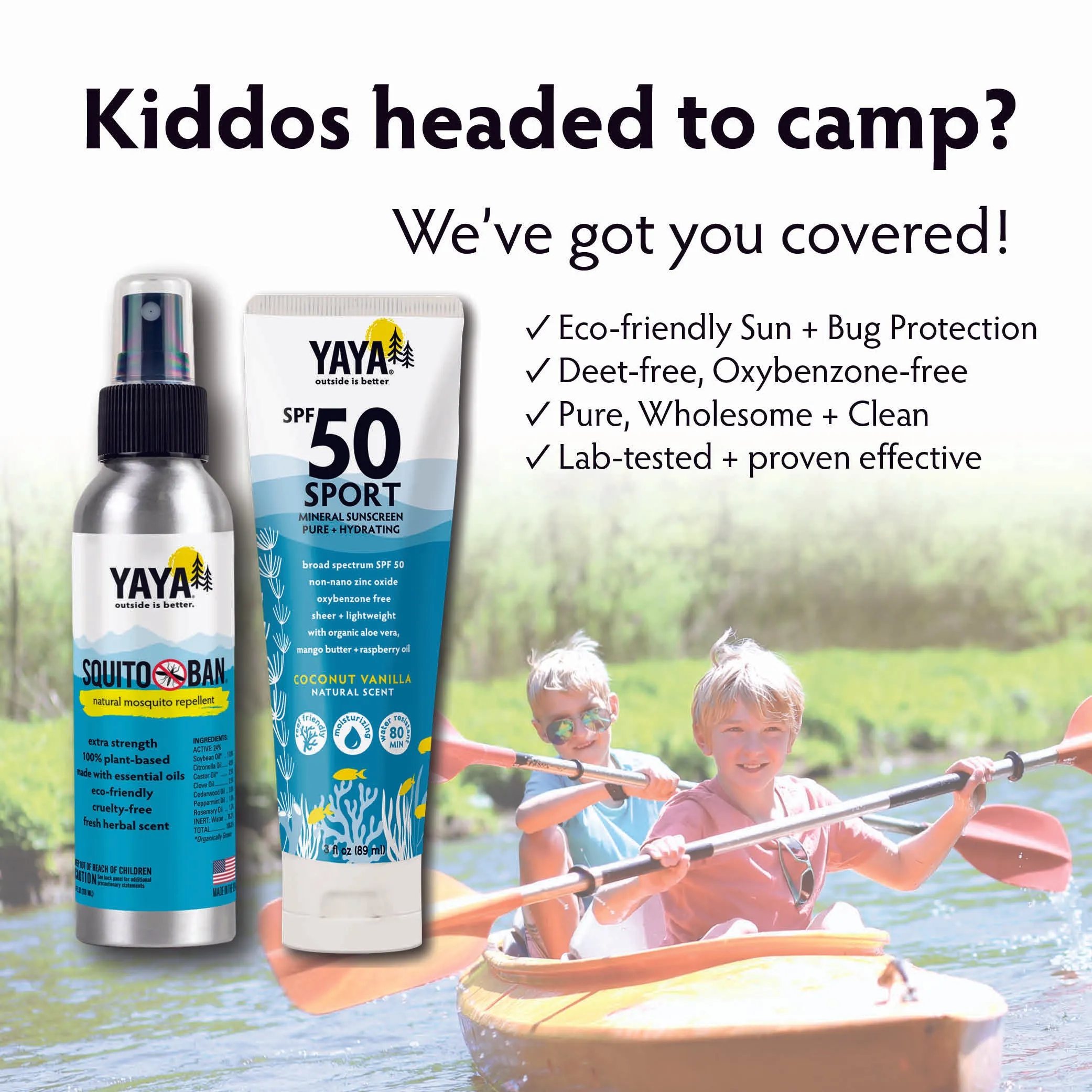 Camp Bundle - Sport SPF 50 Mineral Sunscreen   SQUITO BAN