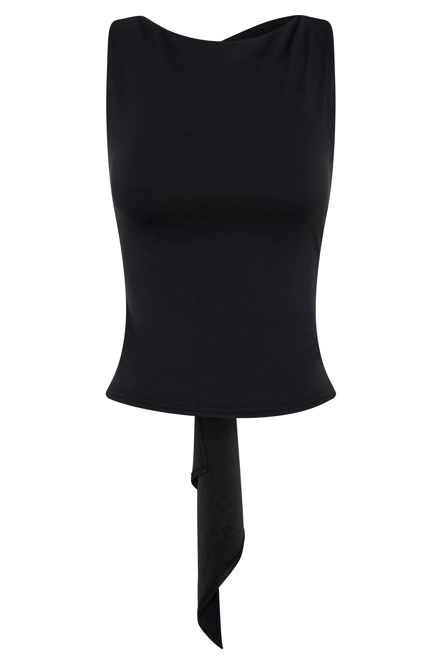 Catelyn Asymmetrical Scuba Jersey Top - Black