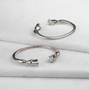 Cavallo -  Authentic Horse Hoof Sterling Silver on Brass Cuff Bracelet