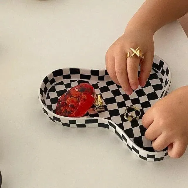 Chic Checkers Ceramic Bowl