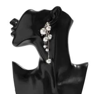 Chic Gold Silver Plated Dangling Ball Tassel Earrings