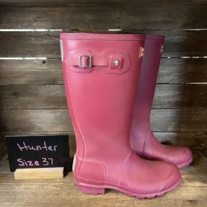 Childrens Kids Hunter Original‎ Maroon Waterproof Rain Boots Size 5 Y GUC