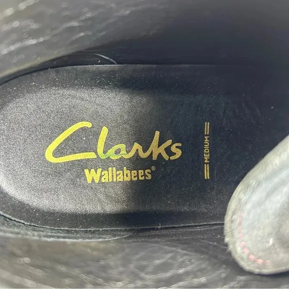 Clark’s Wallabees Stinson Hi black Canvas Chukka Boot Lace Up Shoe Mens Size 9.5