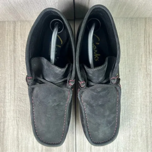 Clark’s Wallabees Stinson Hi black Canvas Chukka Boot Lace Up Shoe Mens Size 9.5