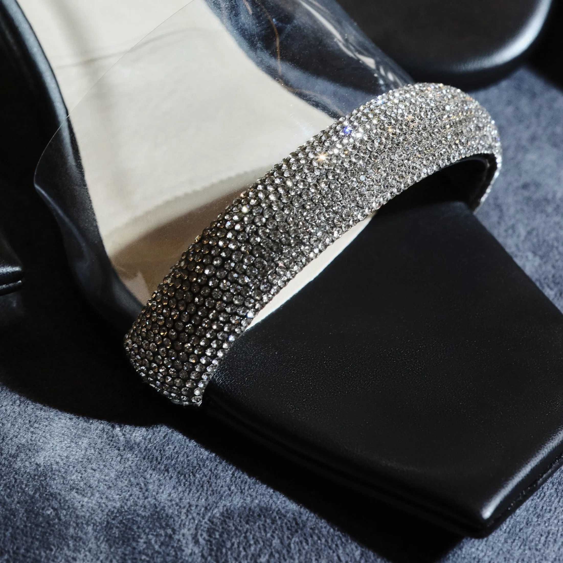 Clear Diamond Strap Heels