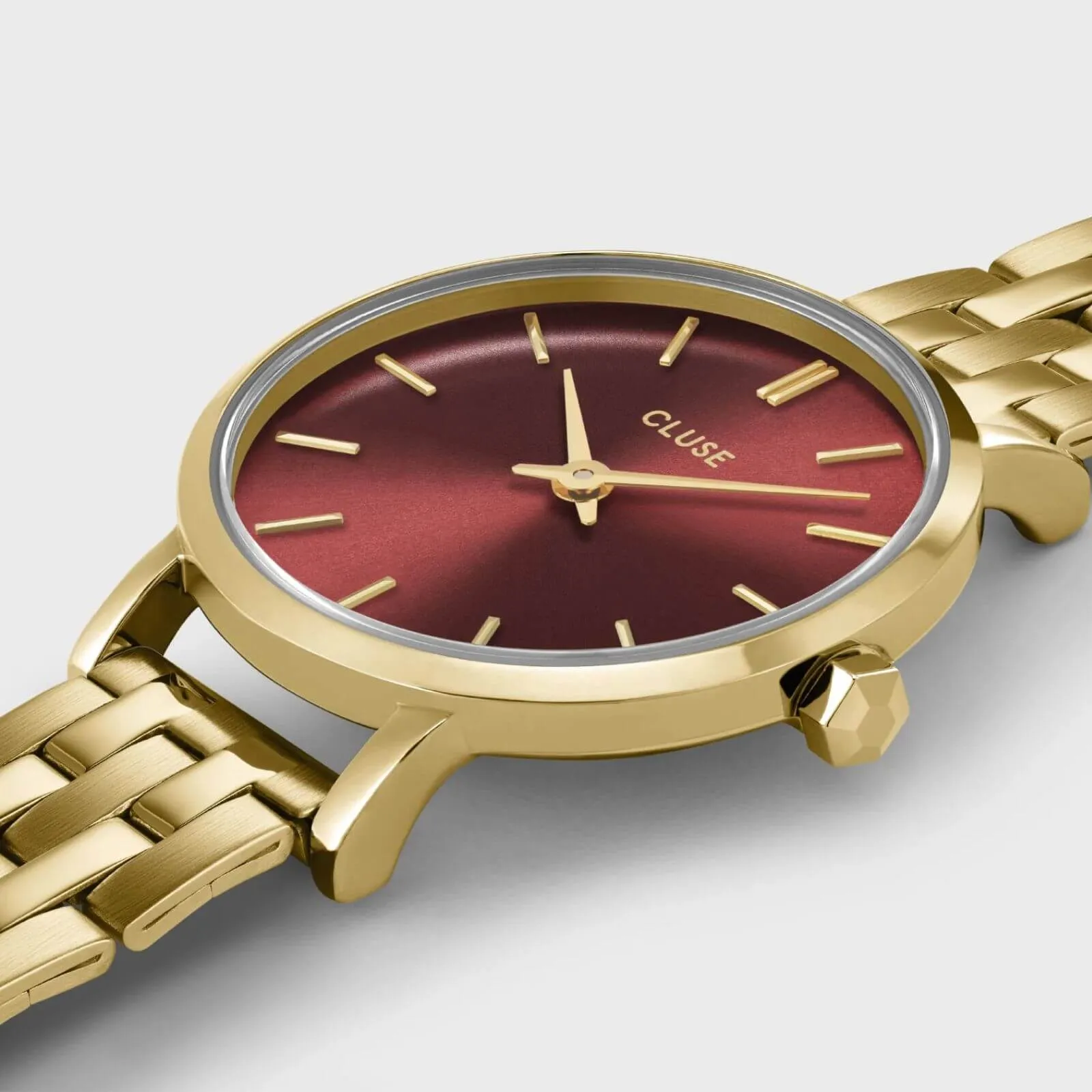 Cluse Boho Chic Petite Gold Watch - Dark Cherry