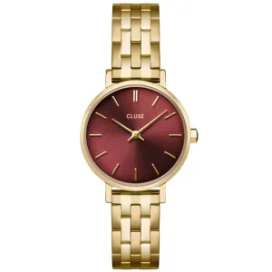 Cluse Boho Chic Petite Gold Watch - Dark Cherry