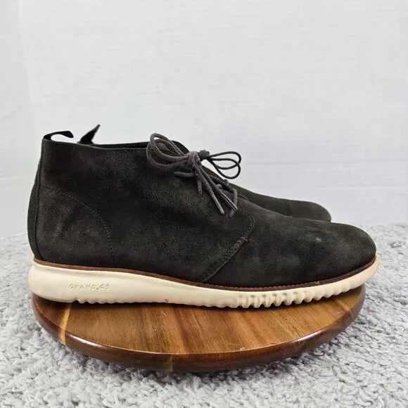 Cole Haan Grand Os Gray Suede Casual Lifestyle Daily Lace Up Chukka Boot Mens 13