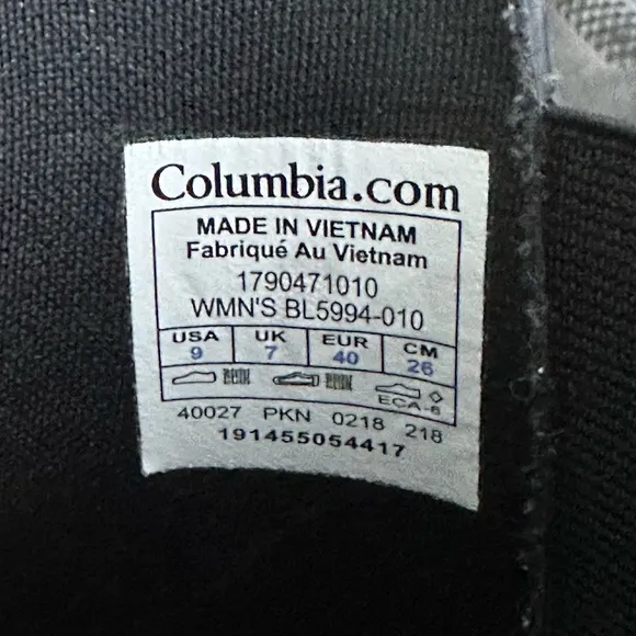 Columbia Black Chelsea Waterproof Rain Boot Womens Size 9