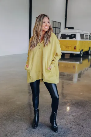 Cover Me Up Kangaroo Hoodie - Mustard