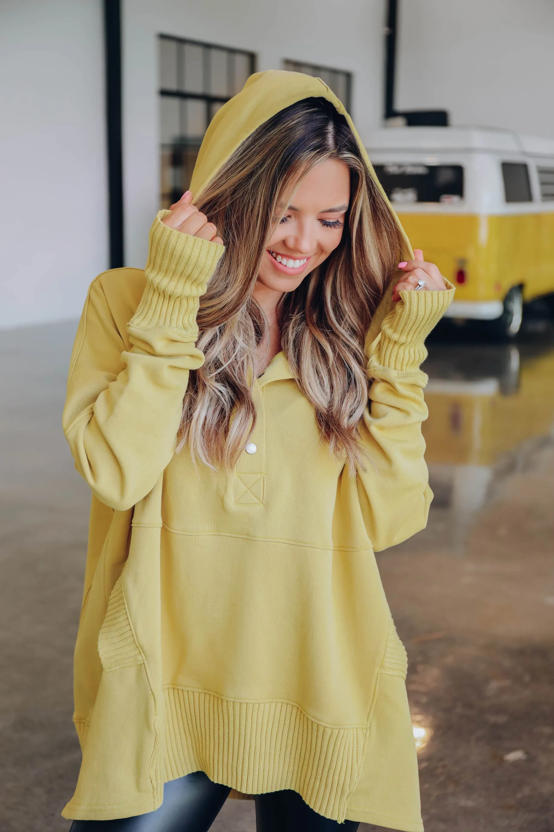 Cover Me Up Kangaroo Hoodie - Mustard