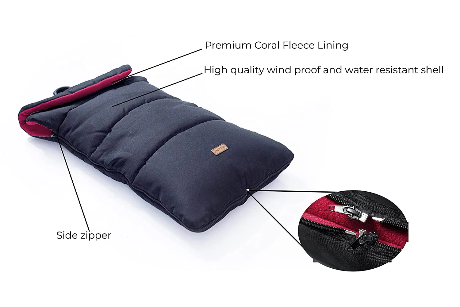 CrocnFrog Baby Stroller Bunting Blanket | Toddler Universal Footmuff Sleeping Bag with Adjustable Side Zips | Red