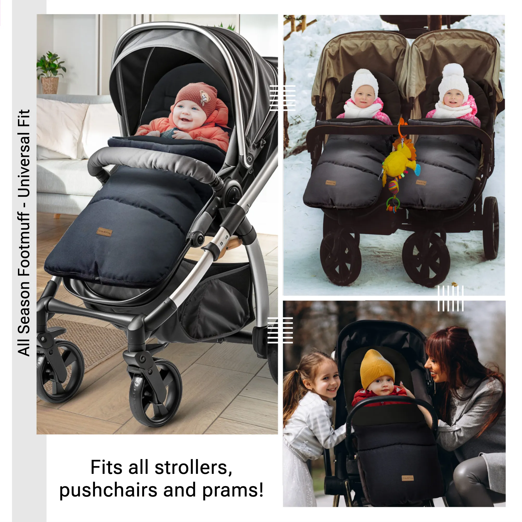 CrocnFrog Baby Stroller Bunting Blanket | Toddler Universal Footmuff Sleeping Bag with Adjustable Side Zips | Red
