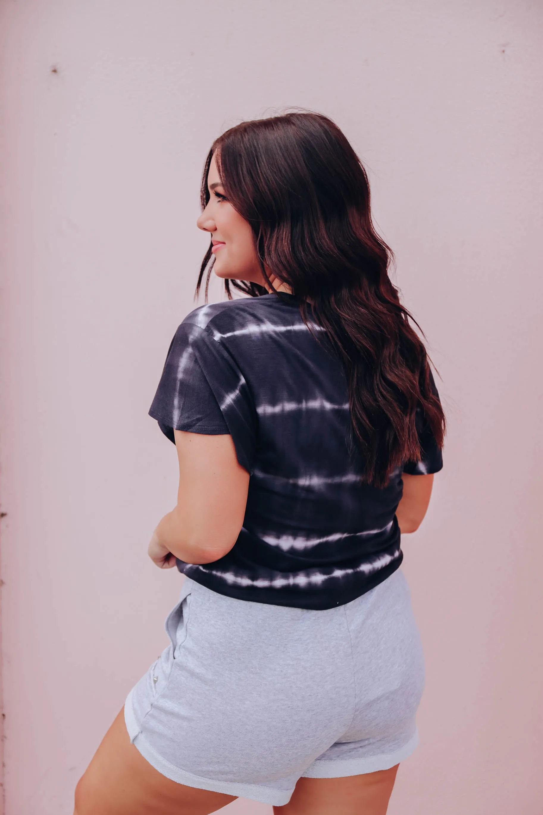 Drift Away Bleach Wash Tee - Black - Final Sale