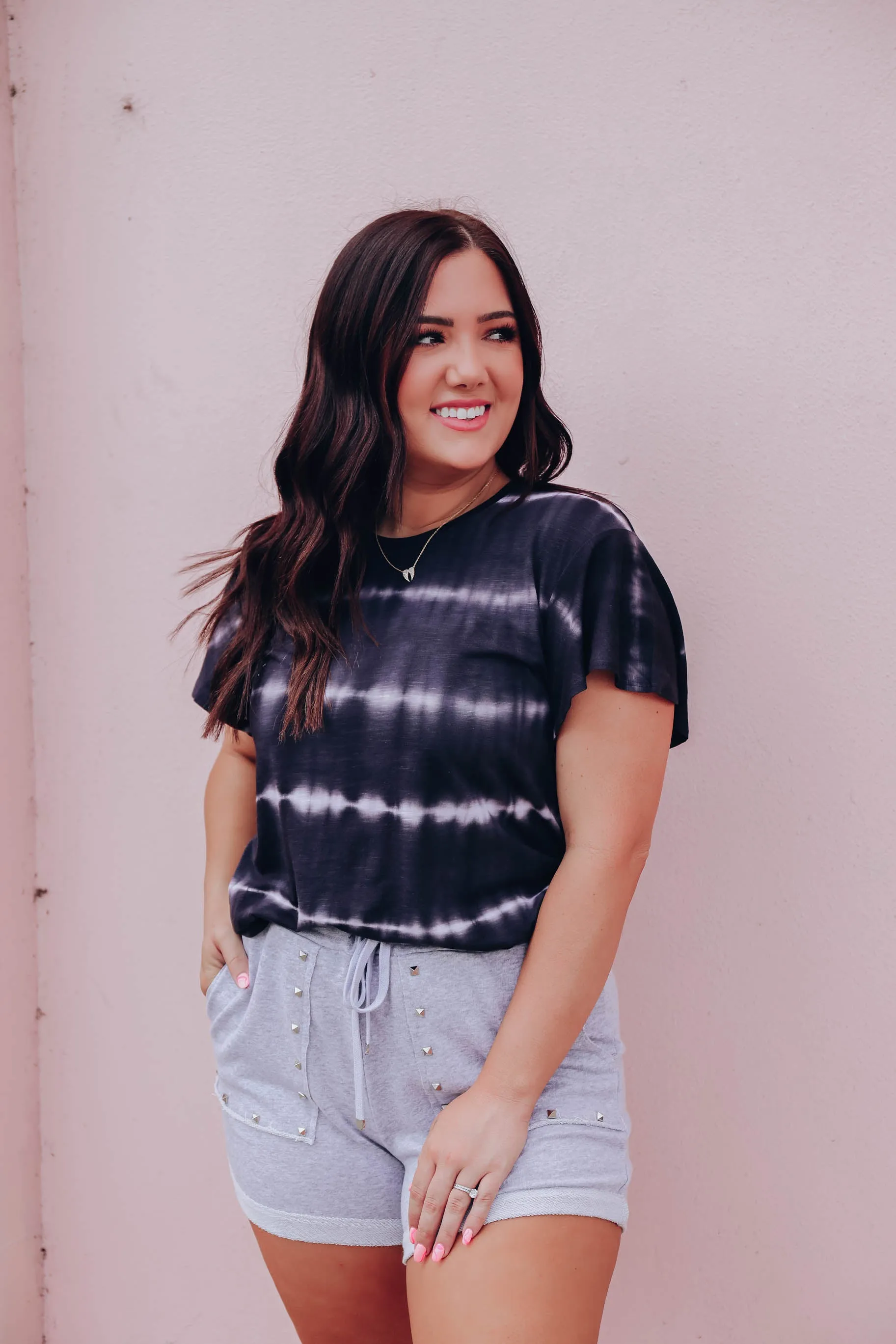 Drift Away Bleach Wash Tee - Black - Final Sale