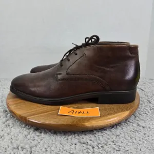 Ecco Melbourne Brown Leather Casual Lace Up Daily Lifestyle Chukka Boots Mens 44