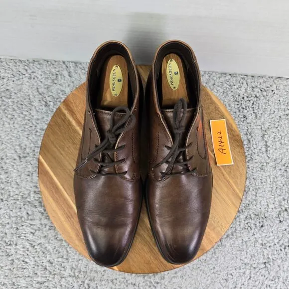 Ecco Melbourne Brown Leather Casual Lace Up Daily Lifestyle Chukka Boots Mens 44
