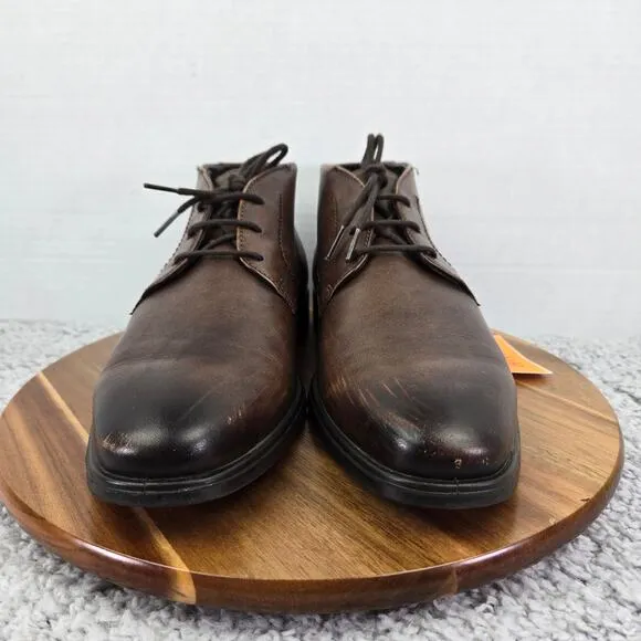 Ecco Melbourne Brown Leather Casual Lace Up Daily Lifestyle Chukka Boots Mens 44