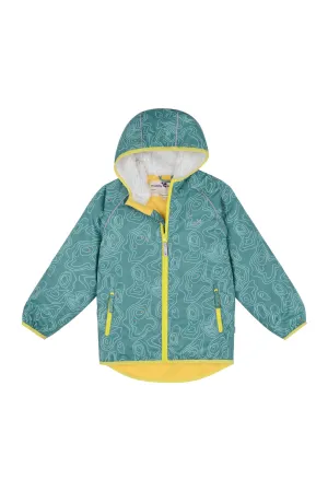 Ecosplash Fleece Lined Jacket - Teal Print