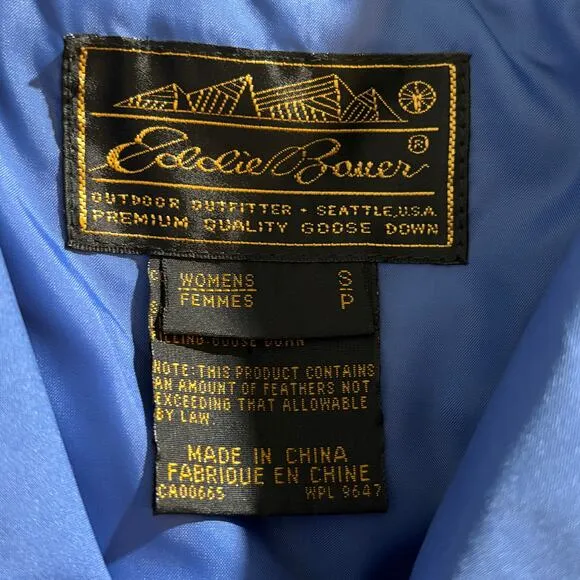 Eddie Bauer Outdoor Outfitter Women S/P Goose Down Long Trench Coat Rain Jacket