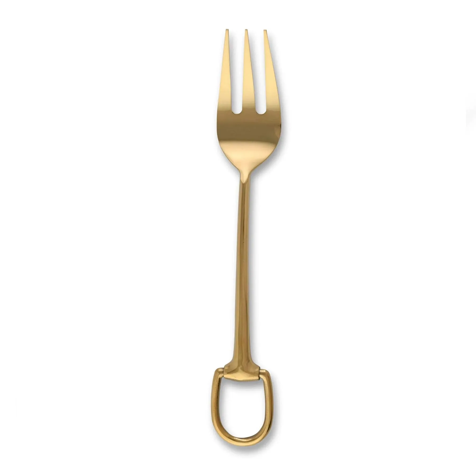 Equestrian Stirrup Serving Fork - Shiny Gold