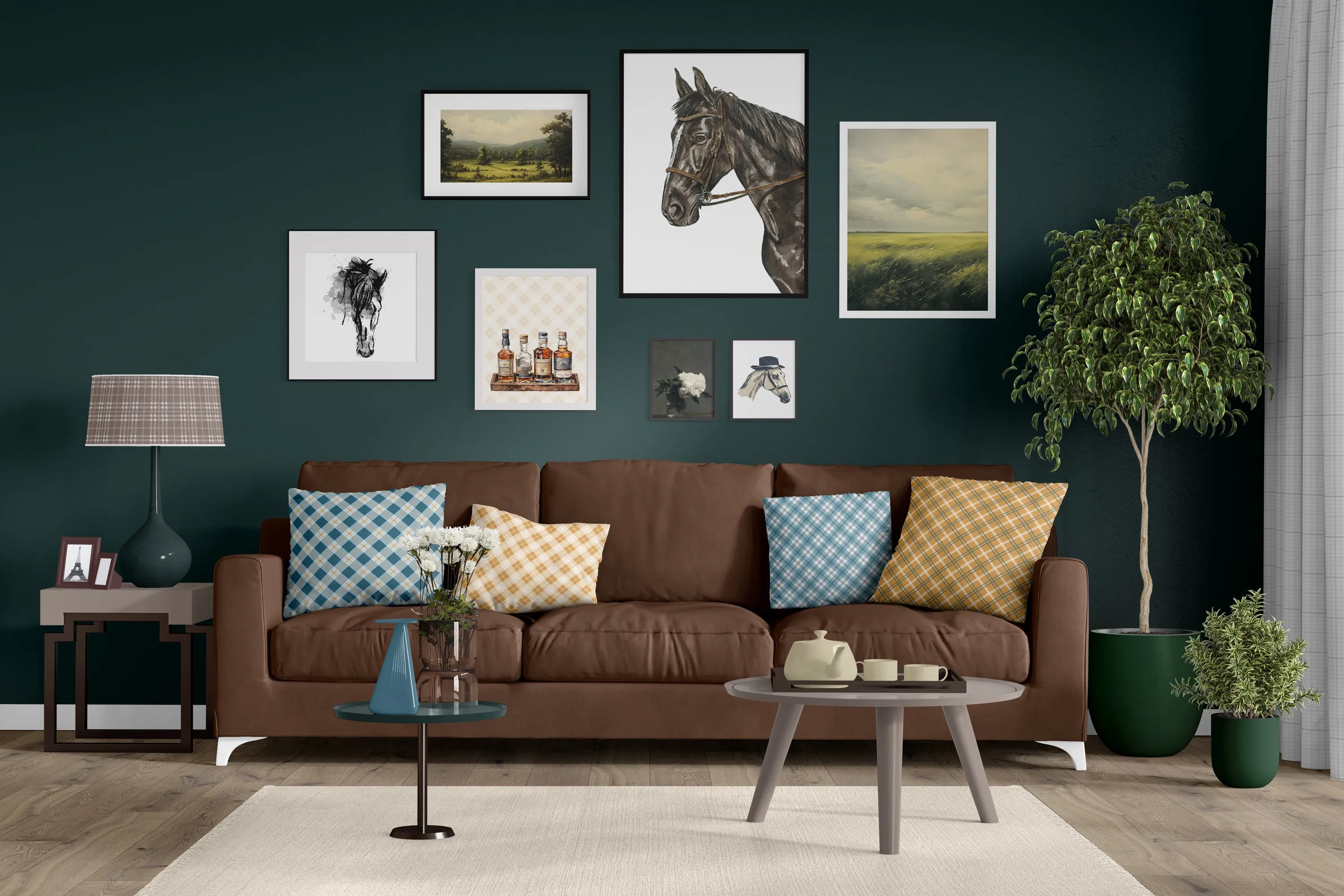Equestrian themed coaster set with helmet and horseshoes | Horse   Whiskey Collection