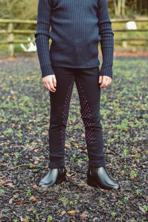 Equisential Jodhpur Child Spotty Navy/Azalea
