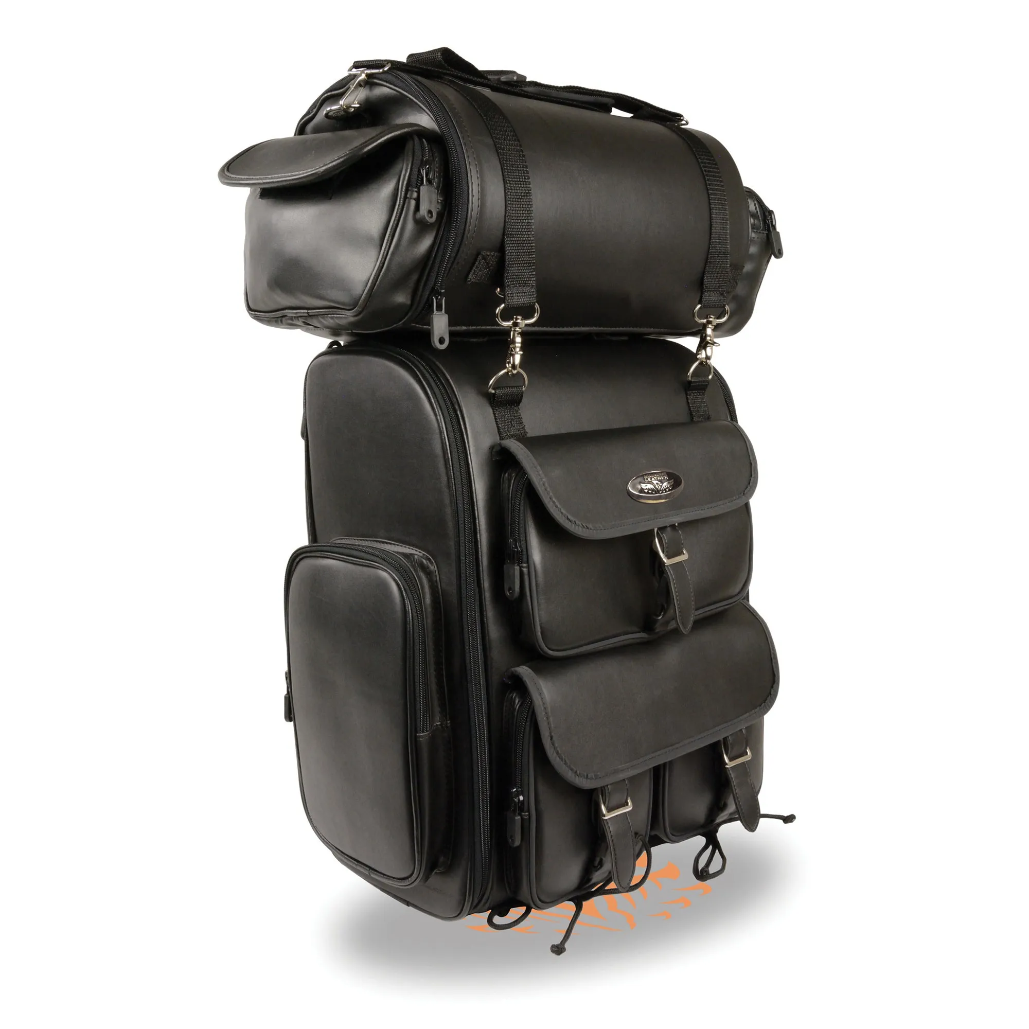 Extra Large Two Piece PVC Touring Pack w/ Reflective Piping (14X17X7)
