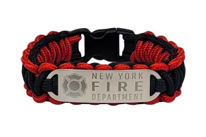 Firefighter 275 Paracord Bracelet with Engraved Stainless Steel ID Tag
