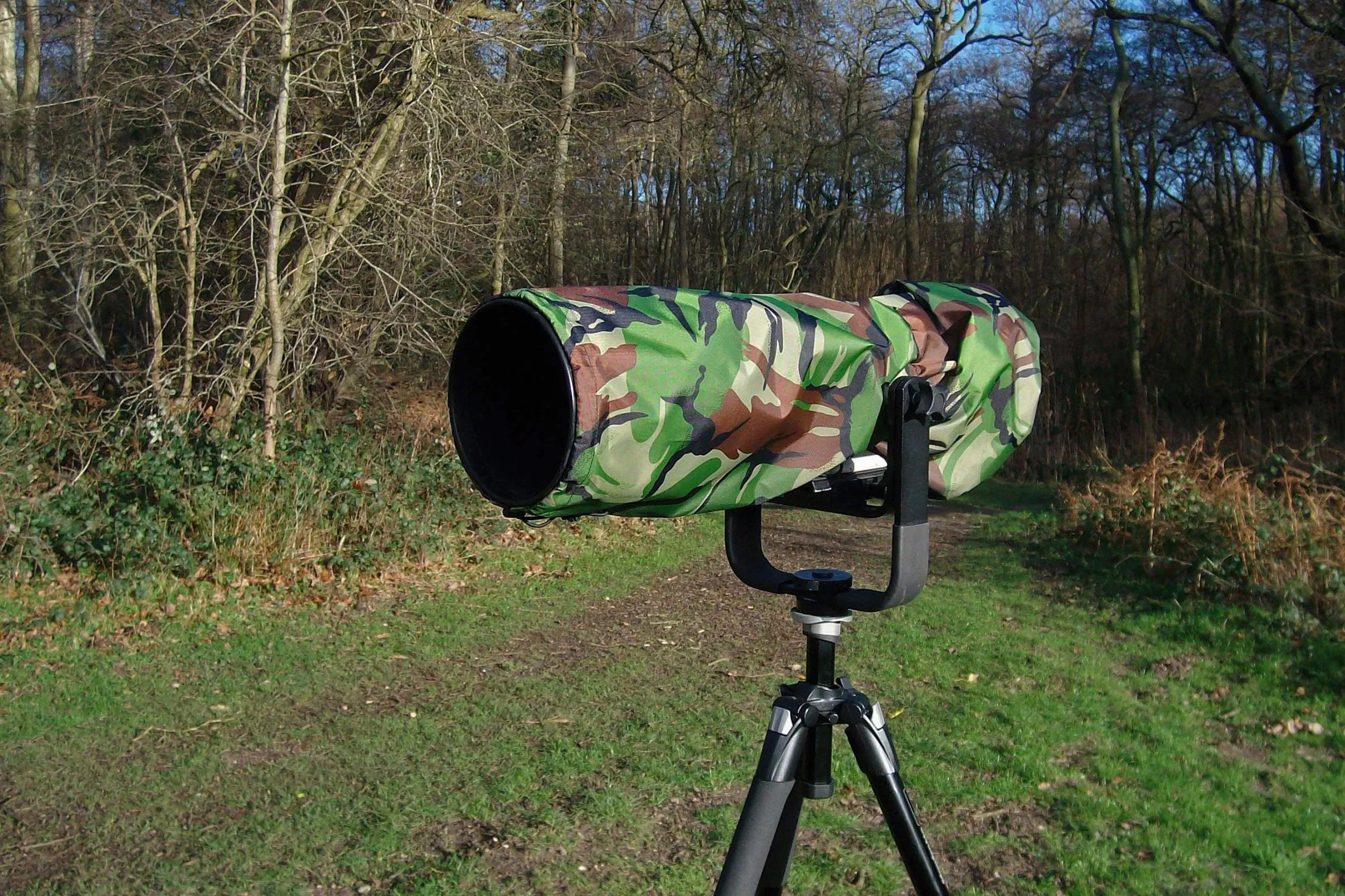 For Sigma lens range Waterproof DPM Woodland Camera Lens Rain SET Covers, Cap & Carry Pouch