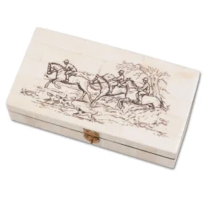Foxhunting Scrimshaw Box