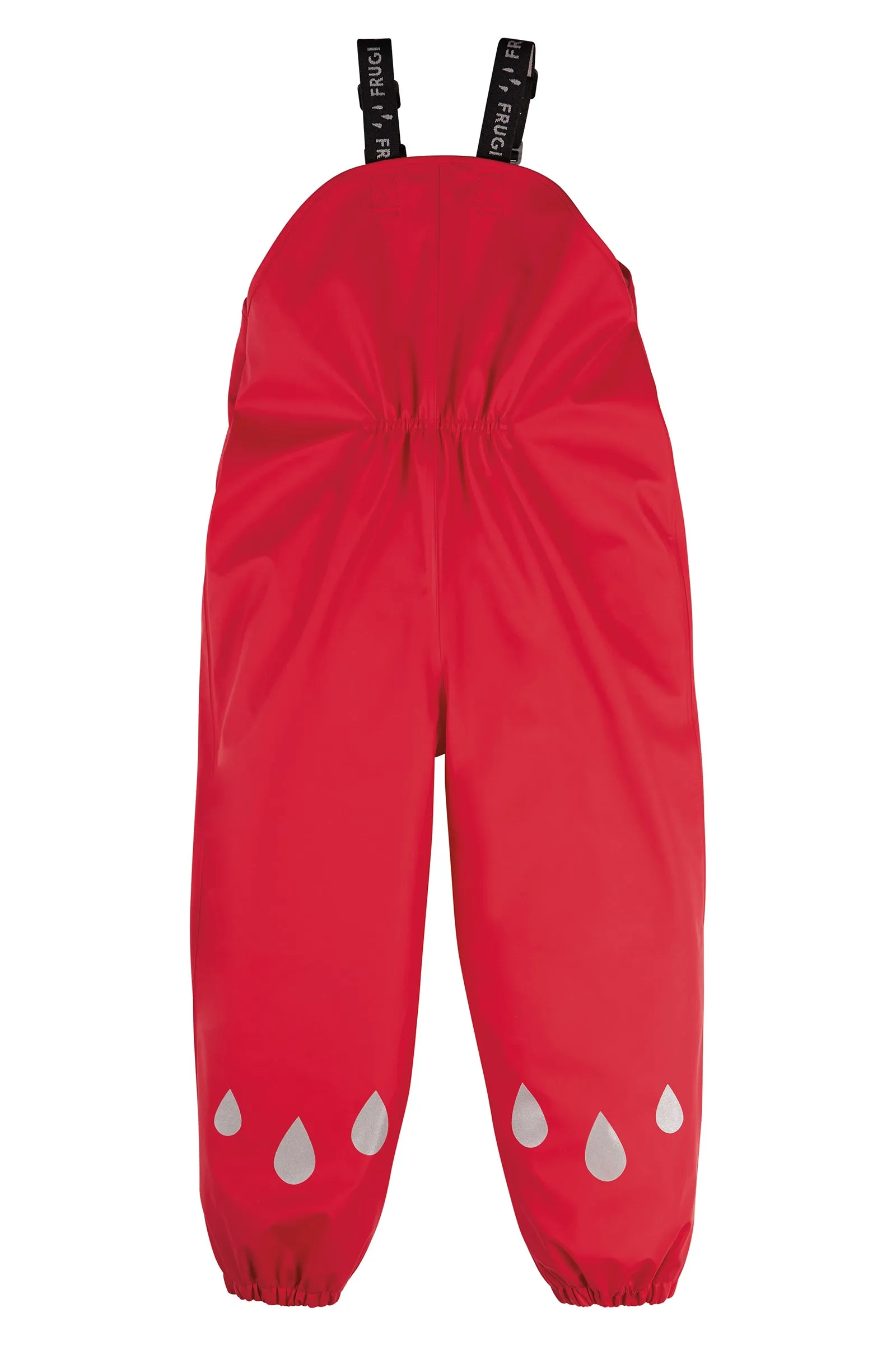 Frugi Puddle Buster Waterproof Trousers Dungarees, True Red