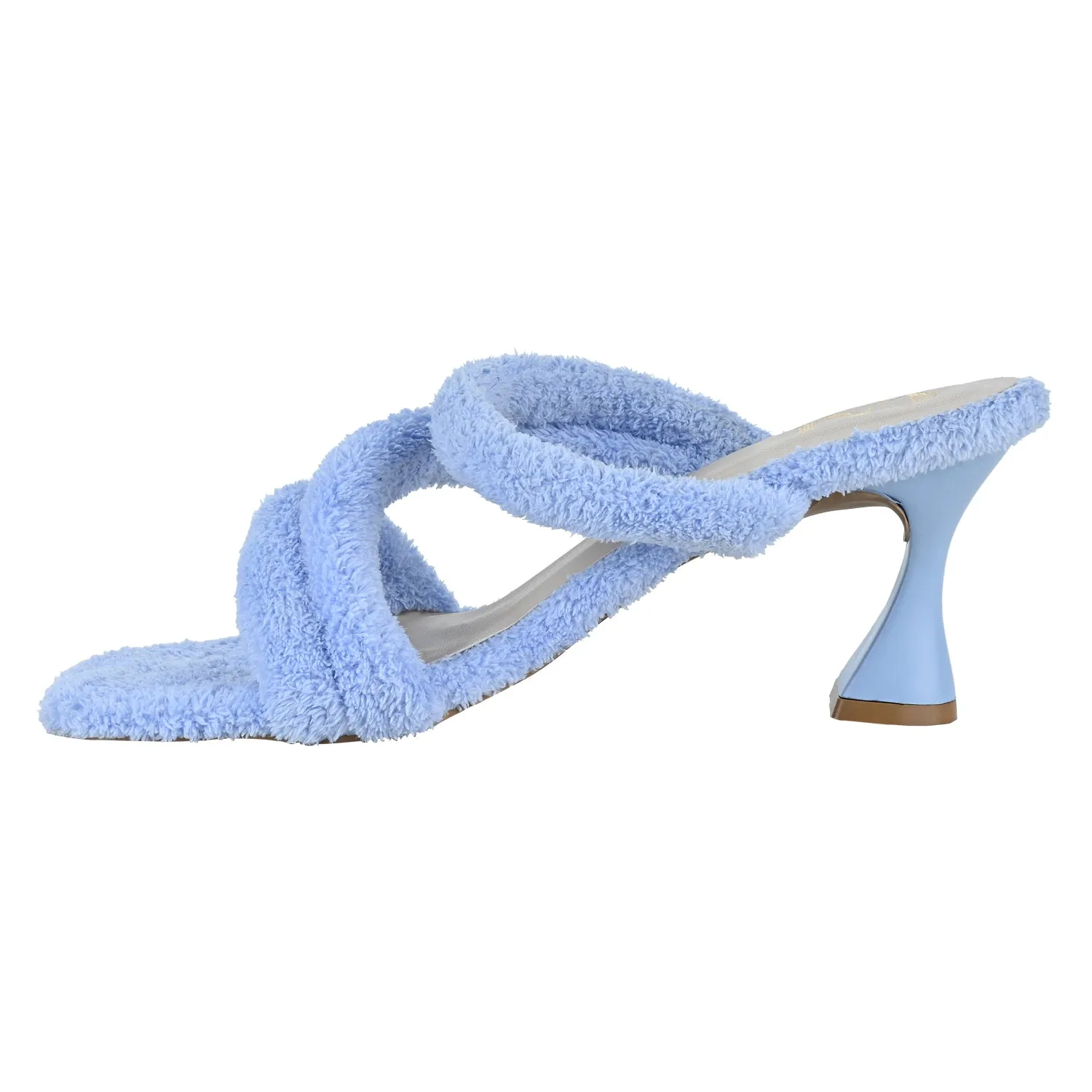 Furry Aqua Heels