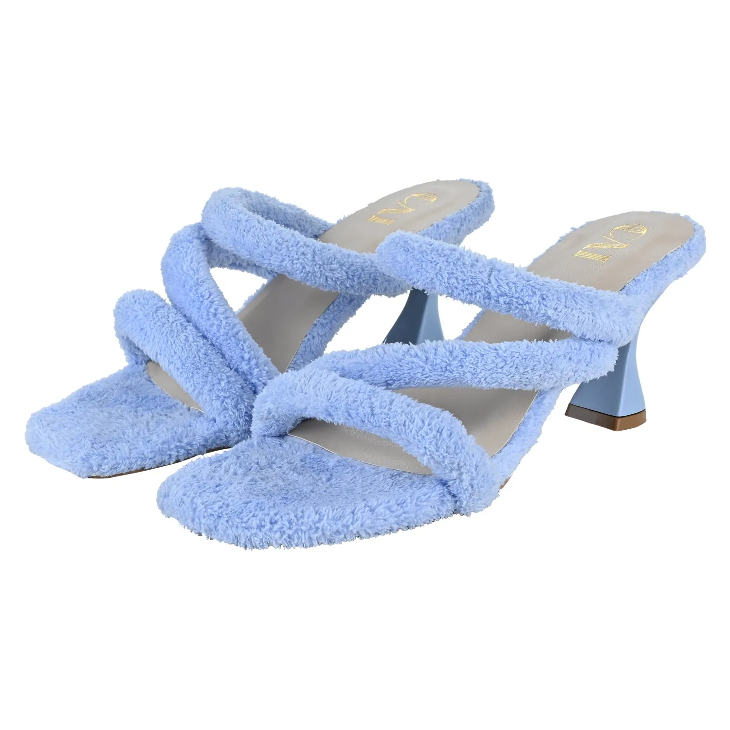 Furry Aqua Heels