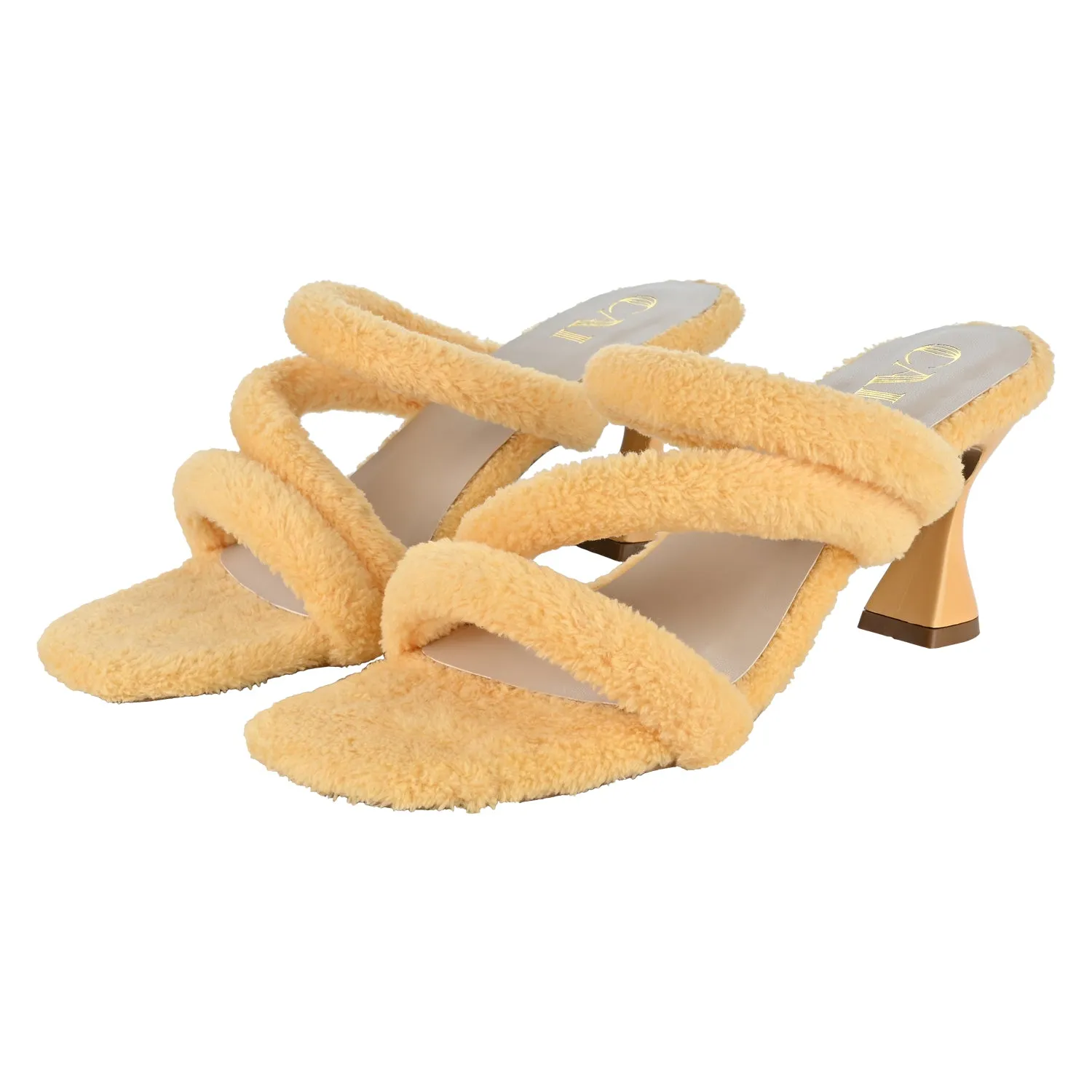 Furry Yellow Heels