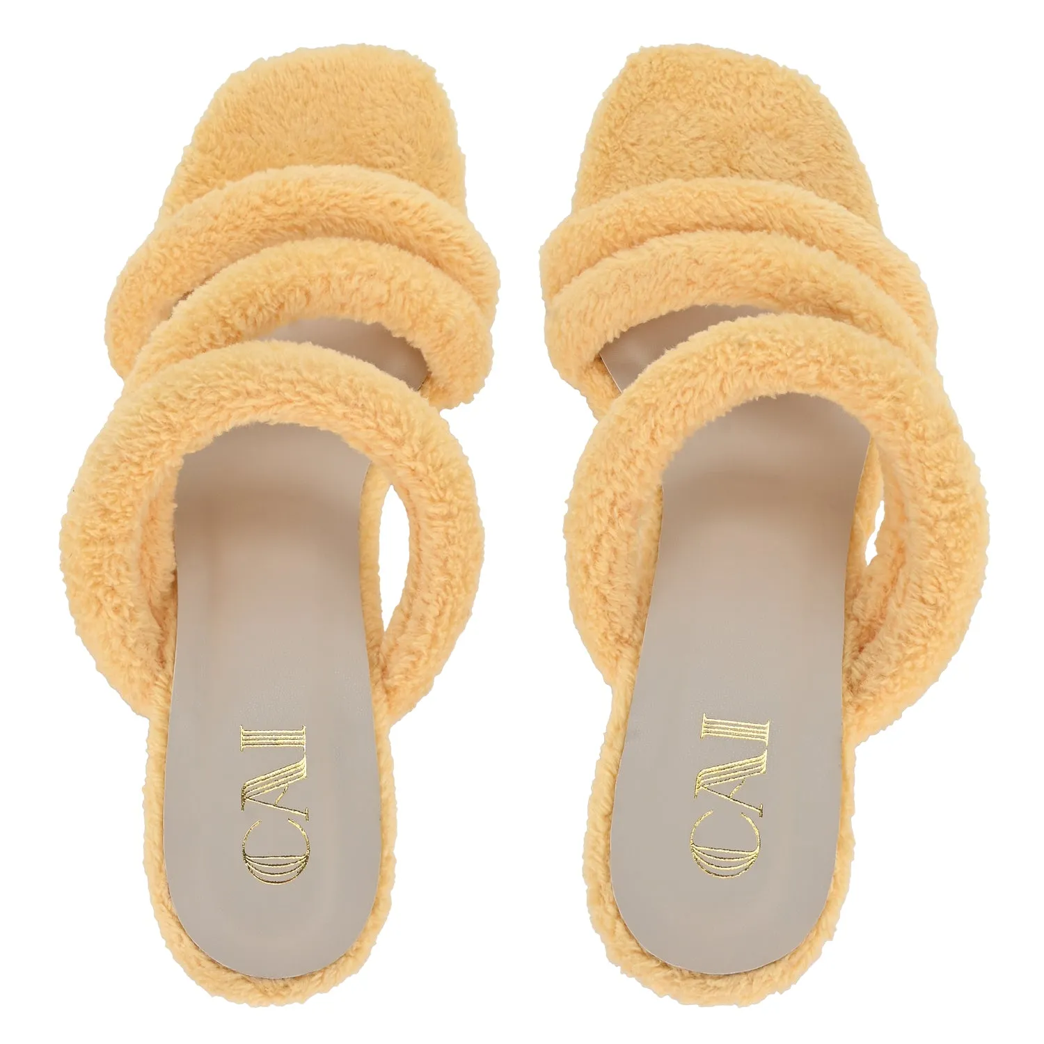 Furry Yellow Heels